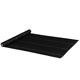 Outsunny Malla Antihierbas Tela Antihierba 2x25 m Terraza Patio Negro | Malla Geotextil, Control de Malezas y Malas Hierbas de Jardín, Rollo Antimaleza