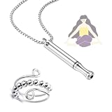 QALPOM Collar para Dejar de Fumar y Anillo de Ansiedad, Kit de Respiración Consciente para Alivio del Estrés, Sustituto de Cigarros Natural sin Nicotina, Ayuda para Dejar el Tabaco y Relajación Diaria