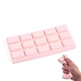 Anboor Juguete Squishy Tableta de Chocolate de Recuperación Lenta para Niños y Adultos, Alivio del Estrés, Espuma con Forma de Comida, Lindo Juguete para Apretar (Rosa)