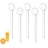 Vaniika Quemador de aceite de tubo de vidrio, tubos de vidrio macho, 5 pajitas de borosilicato de 10 cm con forma de bola, mini quemador de aceite portátil resistente al calor, tubo de aceite grueso