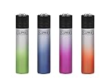 Clipper Encendedores clásicos de colores metálicos con degradados FLINT - 4 mecheros metálicos de la colección iHATS LONDON UK