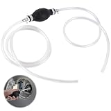 TNOMSNO Bomba de Agua Manual, Bomba Extractora Aceite Coche con Manguera de 2M y 2 Abrazaderas, Bomba Gasolina, Bomba Transferencia Universal para Automóviles, Barco y Cortadora