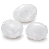 Cuarzo Blanco Piedra Natural Pulida | Set de 3 piedras para Reiki Chakras Meditación | claridad, armonía y energía limpia | Minerales decorativos