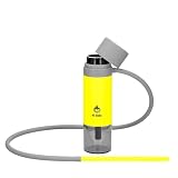EL-BADIA® P1 Cachimba Portátil 24 cm – Mini Shisha de Viaje, Kit Completo con Enrollador de Manguera Patentado, Cazoleta Cerámica Reversible, Manguera de Silicona y Base Acrílica Ligera (Acid Yellow)