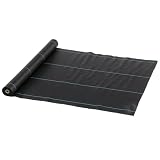 Outsunny Malla Antihierbas Tela Antihierba 1x100 m Terraza Patio Negro | Malla Geotextil, Control de Malezas y Malas Hierbas de Jardín, Rollo Antimaleza