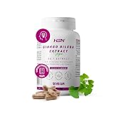 HSN Extracto de Ginkgo Biloba 120mg (Equivalente a 6000mg) - Ratio 50:1 con 24% Flavonas y 6% Terpenos | 120 Cápsulas Veganas | Memoria Concentración Rendimiento Intelectual - Con Zinc y Vitamina B5