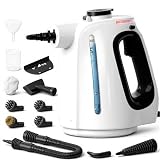 Vaporeta de Mano 3 bar, 1350 W, 15S Calentamiento Rápido | 10 Accesorios para Cocina, para suelo, cocina, ventana, coche, lechada y más, Vapor Caliente a 100 °C