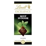Lindt Chocolate EXCELLENCE chocolate negro con menta, tableta de chocolate puro, chocolate negro aromático, extrafino, cacao con toque a menta