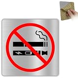 LEIASA | Señal No Fumar ni Vapear - 10x10 cm - Aluminio - Zona Sin Humo Bar | Cartel Vapeo Prohibido, Rótulo Sin Cigarros Electrónicos, Placa Libre de Tabaco, Adhesivo Vaper Nicotina, Aviso Terraza