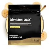 Protein Works | Diet Meal 360 - Gold, Plátano Suave, 7 Comidas, 500g | Shake Sustituto de Comidas, Apoya Pérdida de Peso, 24 Vitaminas & Minerales, Linaza, Inulina, Omega-3