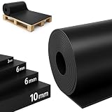 ETM SBR Base de goma, 120 x 50 cm, 6 mm, por metro, negro y liso, alfombrilla de protección para la construcción, alfombrilla antideslizante, alfombrilla de goma para el suelo, cubierta de suelo de