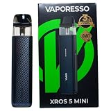 Vaporesso XROS 5 Mini Kit Auto draw Electronic Cigarette Vaporizer, 30W MTL Vape with 1500mAh Battery 3ML XROS Pod Cartridge 0.6ohm COREX 3.0 Vaping No Nicotine No Liquid (Negro carbón)