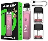 Vaporesso XROS Pro 2 pod kit Top Filling 3ml XROS Pod 0.4ohm Mesh Pod Cartridge 30W Vape 2000mAh Battery Button Activation/Auto Draw Cigarette Vaporizer No Nicotine (Rosa luna llena)