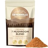 Sevenhills Wholefoods Mezcla de Siete Setas Orgánico En Polvo (Reishi, Chaga, Shiitake, Maitake, Melena De León, Cordyceps, Tremella) 200g