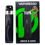 Vaporesso XROS 5 Mini Kit Auto draw Electronic Cigarette Vaporizer, 30W MTL Vape with 1500mAh Battery 3ML XROS Pod Cartridge 0.6ohm COREX 3.0 Vaping No Nicotine No Liquid (Negro)