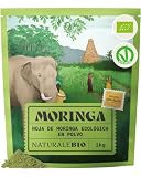 NaturaleBio Hoja de Moringa Oleifera en Polvo Bio | 1 kg. Hoja de Moringa oleifera en polvo, rica en hierro y calcio, para smoothies, zumos y bowls.