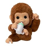 Little Live Pets My Baby Monkey Mango con +50 sonidos | Come y se chupa el dedo con su boca móvil y se cuelga de manos y pies, ¡como un mono de verdad!