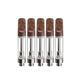 CannBro Cartuchos CBD, 1.0ml-5 paquetes, Hilo 510, Acero Inoxidable de Grado Alimenticio 304, atomizadores, Cartuchos para Aceite de CBD, Aceite de Cáñamo y E-Líquido, Libre de Nicotina (Madera Real)