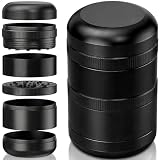 Viberium Grinder Metalico 60 mm - Herb Grinder Metal, 4 Piezas, Crusher | Spice Grinder Hierba, Aluminio Crusher Grande, Molinillo XXL, Negro
