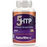 NaturBite 5-HTP de Griffonia, 98 mg de 5-HTP, 120 comprimidos | Extracto de semillas al 20 %. 490 mg de extracto por comprimido. Una toma diaria para 120 días.