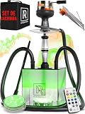 Set de Cachimba Completo Portátil con Bolsa y Accesorios Premium – Cabezal con HMD, Boquilla, Tubo de Inmersión de Aluminio, Difusor y Base de Acrílico