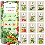 TORAF Set de Semillas de Vegetales 12 Variedades – Premium Set para Jardin, Balcón & Huerto Elevado – Tomate, Pepino,Calabacin, Lechuga, Cebollino – Set para Cultivo de Plantas de Vegetales