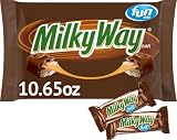 Milky Way Fun Size Chocolate Bars, 10.65 oz | Fácil aperitivo, barras de chocolate de tamaño divertido, mini barras de chocolate con leche, envueltas individualmente