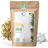 ORIGEENS TÉ JENGIBRE CURCUMA ECOLÓGICO Yell-OW! - 125g | Infusión Cúrcuma Pimienta Negra Jengibre y Limón | Para Té Frío/Caliente, Turmeric Latte, Zumo de Cúrcuma Ecológico